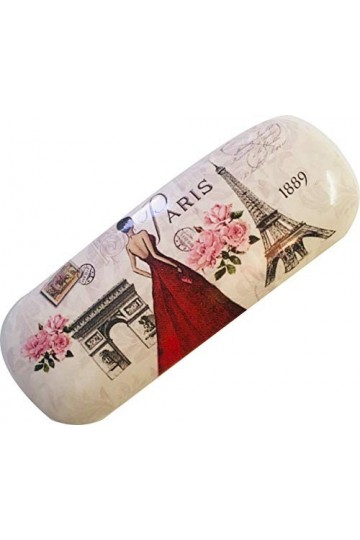 VIANAYA Etui à lunettes Paris tour eiffel - motif paris mode/robe rouge - taille classique