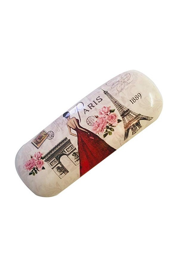 VIANAYA Etui à lunettes Paris tour eiffel - motif paris mode/robe rouge - taille classique