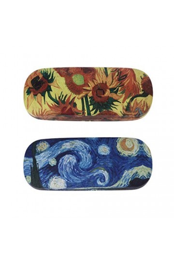 EXCEART 2 Pièces Coque Rigide Lunettes de Soleil Étui Peinture à Lhuile Motif Coquille de Palourdes Lunettes Boîte Étui de R