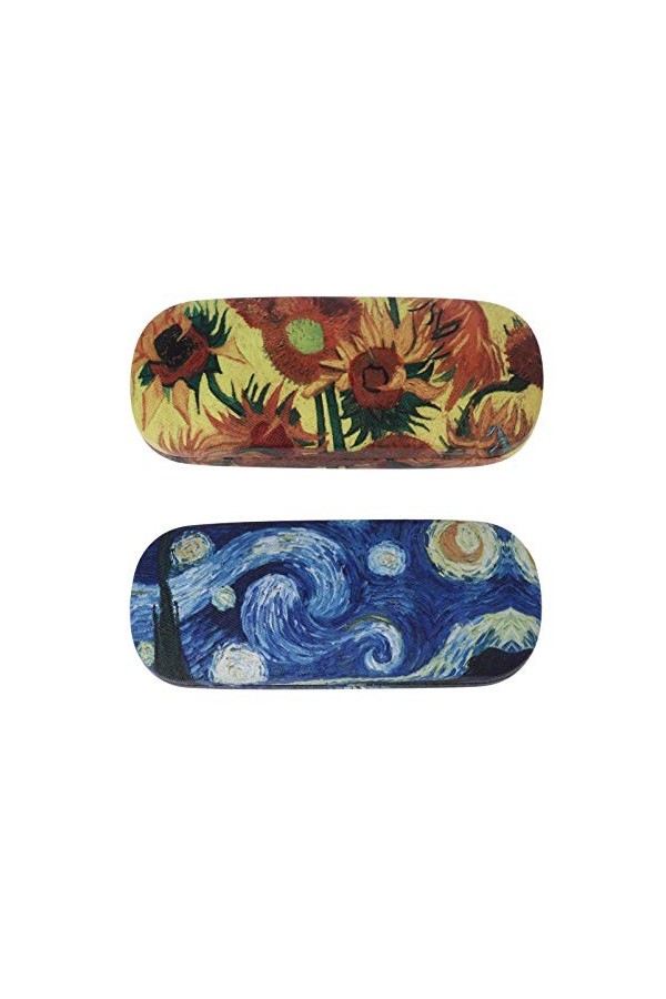 EXCEART 2 Pièces Coque Rigide Lunettes de Soleil Étui Peinture à Lhuile Motif Coquille de Palourdes Lunettes Boîte Étui de R