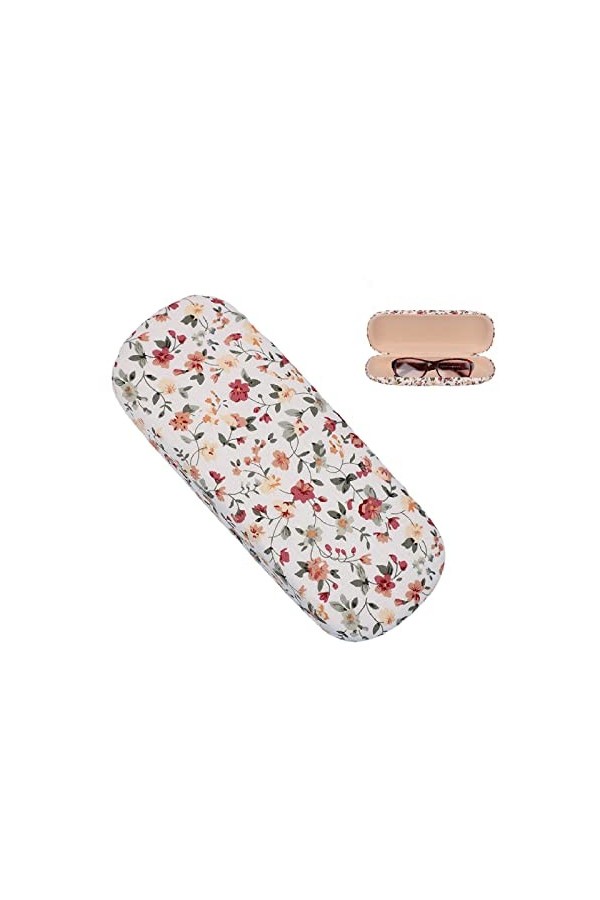 Étui à Lunettes Floral Femmes Étui à Lunettes Rétro Portable Étui à Lunettes Rigide et Mignon Étui à Lunettes Coque Rigide po