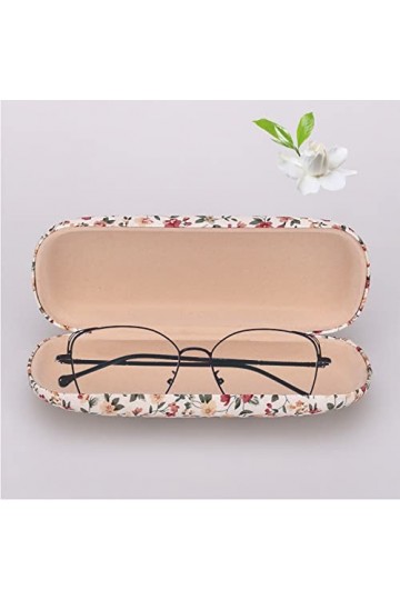 Étui à Lunettes Floral Femmes Étui à Lunettes Rétro Portable Étui à Lunettes Rigide et Mignon Étui à Lunettes Coque Rigide po