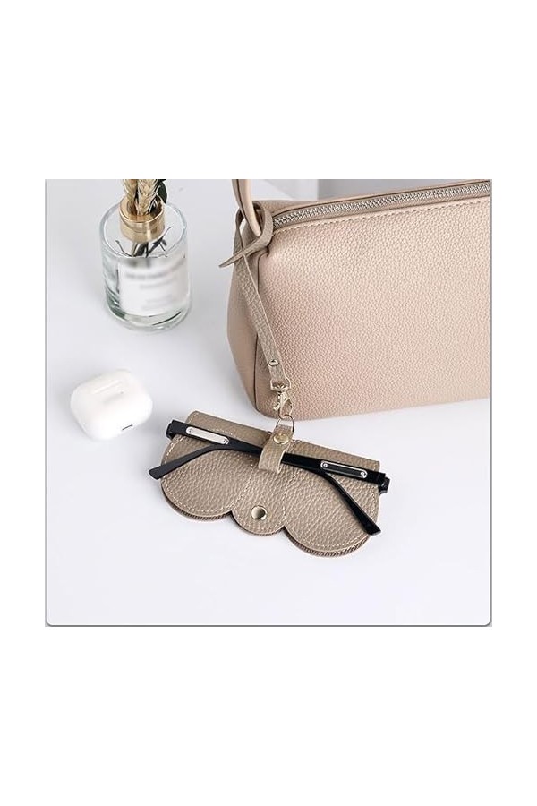 Braleto 5 Pièces Sac à lunettes de soleil en cuir souple, sacs à lunettes avec lanyard Portable organisateur sac à lunettes d