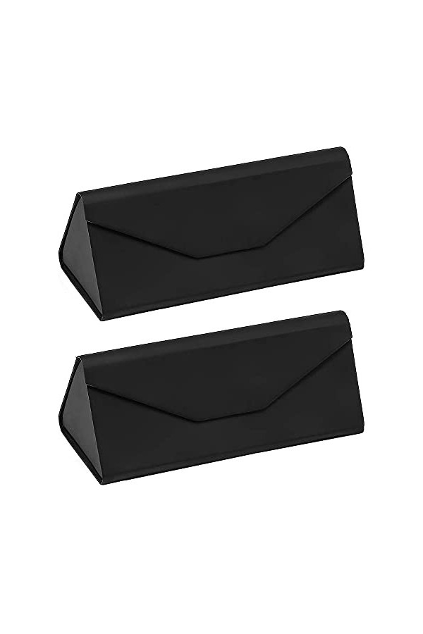 YANJINGHE 2 Pièces Lunettes Etui Lunettes, Boîte à Lunettes Portable, Étui à Lunettes, Coque Extérieure En Cuir Et Aimant Sna