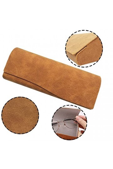 Etui Lunettes Souple, 2 Pièces Étuis à Lunettes Femme, Étui Rigide Lunette, Cuir Rétro Tendance Boîte de Protection de Lunett