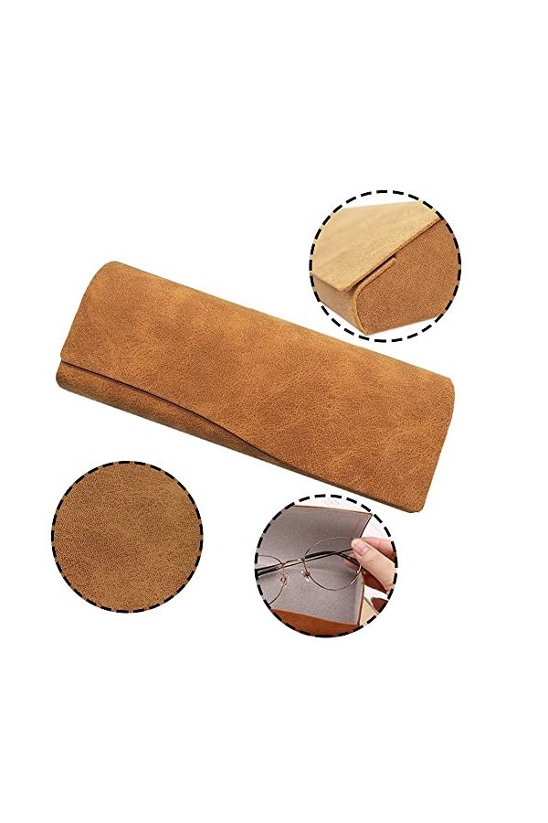 Etui Lunettes Souple, 2 Pièces Étuis à Lunettes Femme, Étui Rigide Lunette, Cuir Rétro Tendance Boîte de Protection de Lunett