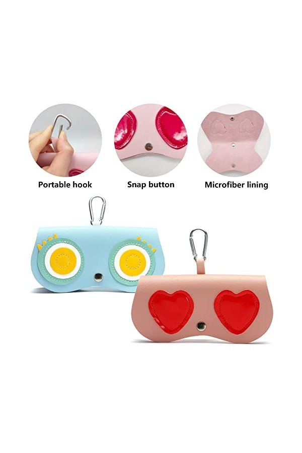 2 Pcs Étui Lunettes Soleil Sac Souple Mignonne Pochette Doublure Douce Protection Étui Lunettes Etui Stylo Lunettes Plat Etui