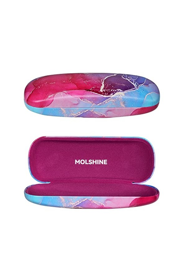 molshine étui à lunettes en cuir PU à coque rigide, étui à lunettes portable de voyage pour hommes femmes fille voyage étude