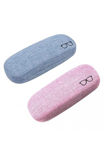 Yzswdox 2 Pièces Étuis à Lunettes, Étui à Lunettes Rigide, Étui à Lunettes en Lin, Métal Portable Pliable Étui à Lunettes, Ét