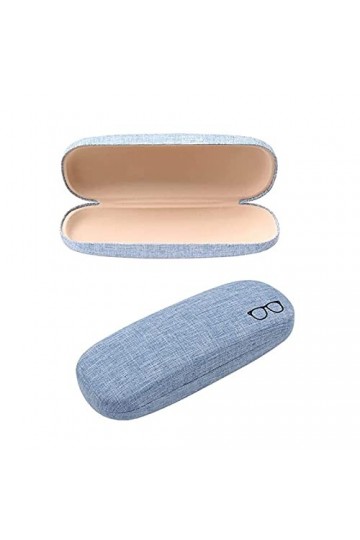 Yzswdox 2 Pièces Étuis à Lunettes, Étui à Lunettes Rigide, Étui à Lunettes en Lin, Métal Portable Pliable Étui à Lunettes, Ét