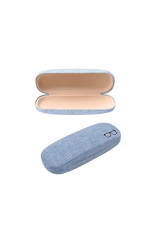 Yzswdox 2 Pièces Étuis à Lunettes, Étui à Lunettes Rigide, Étui à Lunettes en Lin, Métal Portable Pliable Étui à Lunettes, Ét