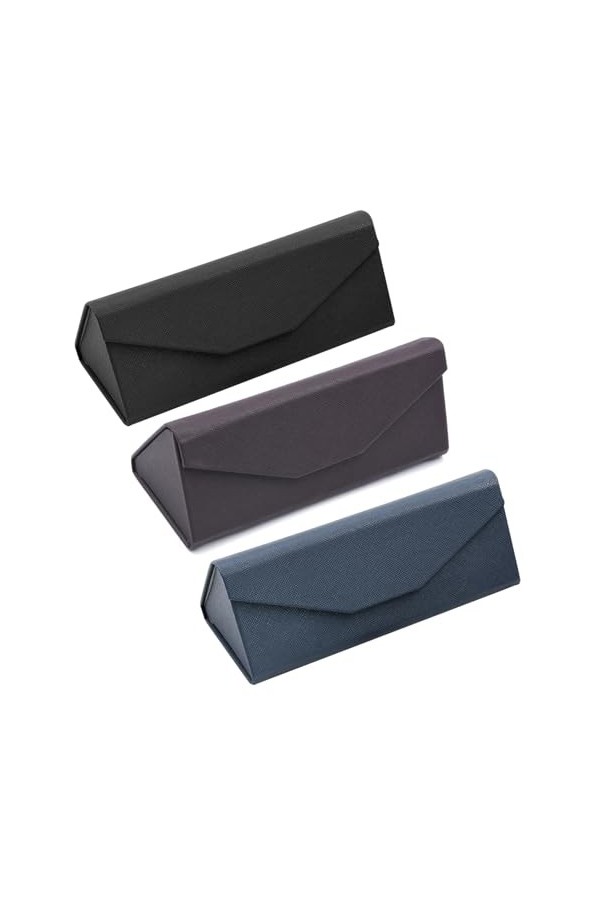 FZSECRIU Étuis à Lunettes Femme, Etui Lunettes Rigide Homme 3 Pièces, Boite a Lunette, Rangement Lunettes, Porte Lunettes
