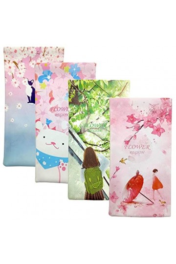 4 Pcs Etui Lunettes Souple Pochette Lunettes Soleil Etui Portable Lunettes Soleil Etui Lunettes Cuir Sac Doublure Intérieure 