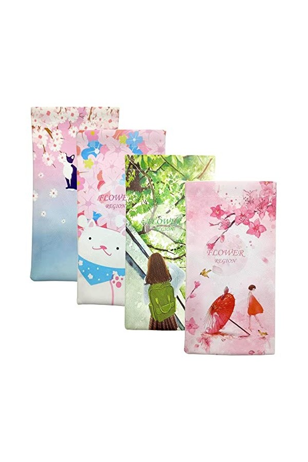 4 Pcs Etui Lunettes Souple Pochette Lunettes Soleil Etui Portable Lunettes Soleil Etui Lunettes Cuir Sac Doublure Intérieure 