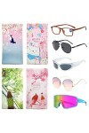 4 Pcs Etui Lunettes Souple Pochette Lunettes Soleil Etui Portable Lunettes Soleil Etui Lunettes Cuir Sac Doublure Intérieure 