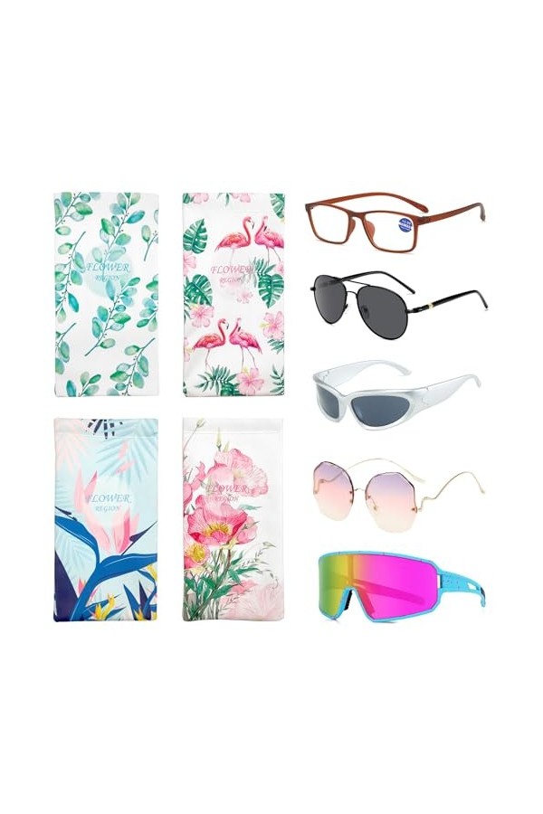 4 Pcs Etui Lunettes Souple Pochette Lunettes Soleil Etui Portable Lunettes Soleil Etui Lunettes Cuir Sac Lunettes Doublure In