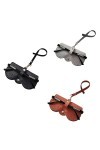 Lot de 3 étuis à lunettes de soleil en cuir à suspendre, étui à lunettes portable pour lunettes de soleil, étui à lunettes de
