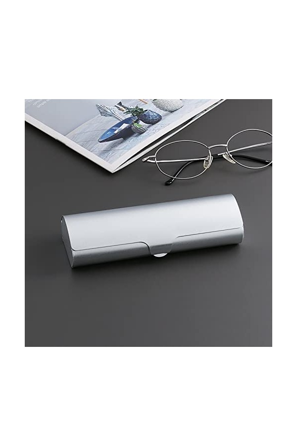 WOMLEX étui Lunettes Aluminium, Étui à lunettes léger en métal et étui à lunettes de soleil portable en velours avec chiffon 