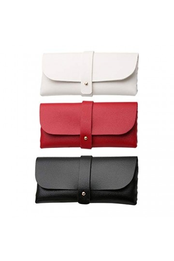 RDWESZOD Housse de lunettes, housse de lunettes de soleil portable pour femmes et hommes, lot de 3 Blanc 