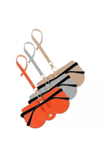 OUZHOU Lot de 3 étuis à lunettes de soleil en cuir souple, pochette de rangement portable pour lunettes de soleil, étui à lun