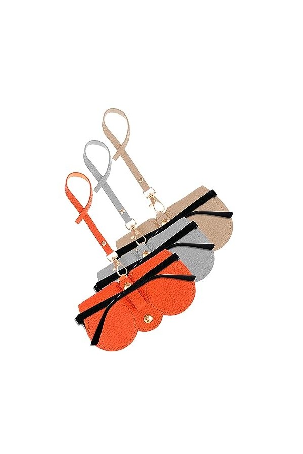 OUZHOU Lot de 3 étuis à lunettes de soleil en cuir souple, pochette de rangement portable pour lunettes de soleil, étui à lun