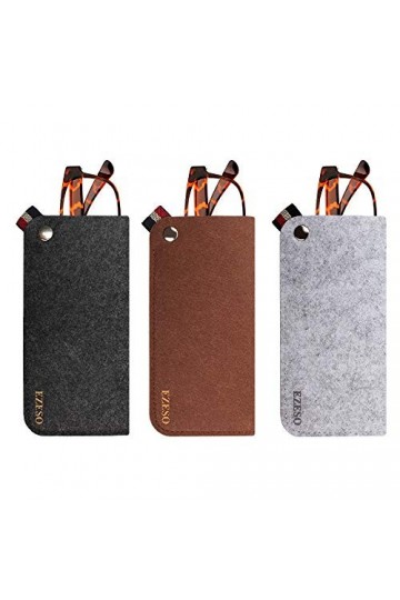 Lot de 3 sacs de rangement en feutre pour lunettes de soleil et lde vue - - Taille Unique