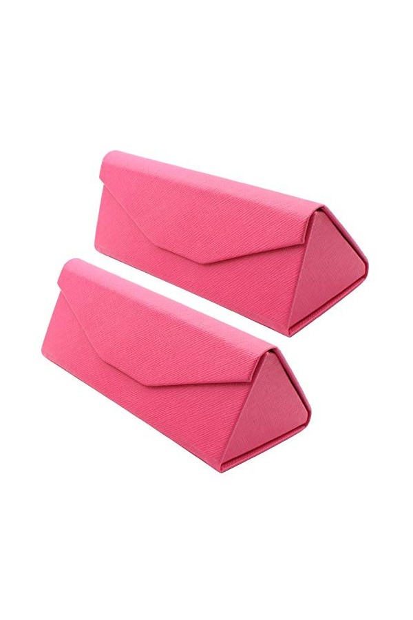 TBOC Étui Pliable Lunettes de Soleil - [Pack: 2 Unités] Boîte [Noire] Rigide [Triangulaire] avec [Fermeture Magnétique] Doubl