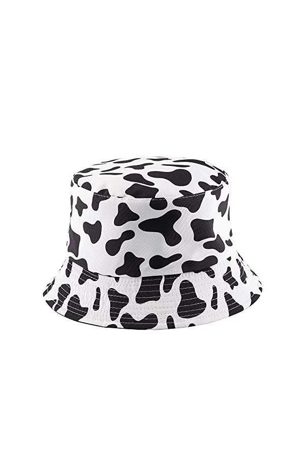 FALETO Bob réversible pour femme et fille - Chapeau de plage pliable - Tissu de qualité supérieure - noir - Taille unique