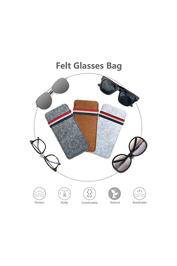 3 Pcs Sac Lunettes Doux Portable Sac Lunettes Soleil Souple Étui Lunettes Lecture Sac Rangement Lunettes Organisateur Étui St