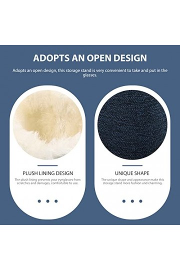 Zerodeko Porte- 2 Pièces Doublé De Peluche Porte-Lunettes en Cuir Étui À Lunettes en Peluche Doublé Base Étui À Lunettes Étui