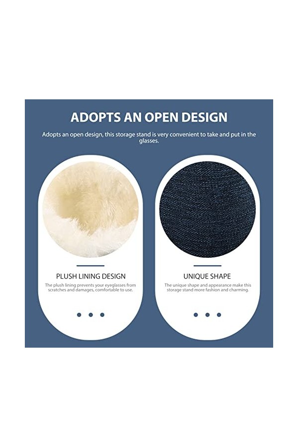 Zerodeko Porte- 2 Pièces Doublé De Peluche Porte-Lunettes en Cuir Étui À Lunettes en Peluche Doublé Base Étui À Lunettes Étui