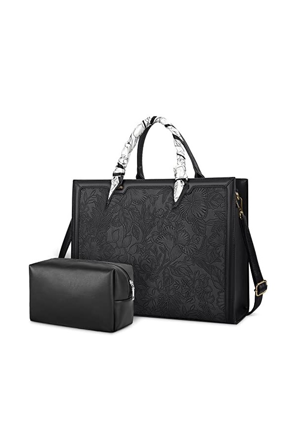 NUBILY Sac à Main Cabas Fourre Femmes Similicuir Grand Capacité Pour Ordinateur Imperméable Pour Cours Lycée Sacoche Porté Ep