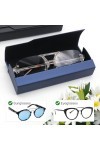 Générique 2 Pièces Etui Lunettes Rigide, Portable Boîte à Lunettes de Soleil en Cuir PU Étui de Protection Lunettes et Lunett