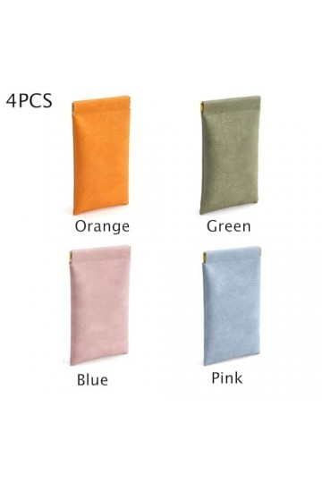 Knowing 4 Pièces Sac à Lunettes, Etui à Lunettes, Etui à Lunettes Souple et Portable, Etui de Rangement pour Lunettes de Sole