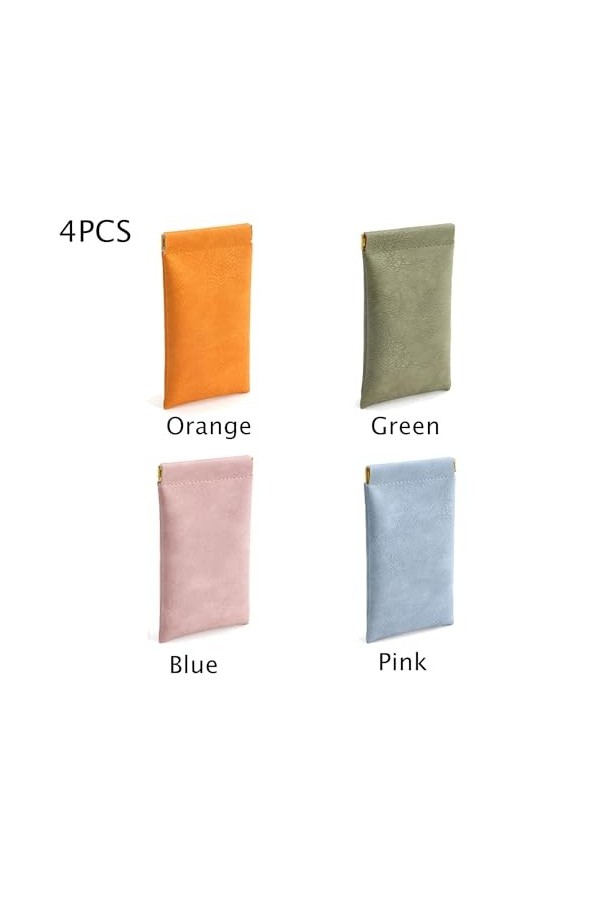 Knowing 4 Pièces Sac à Lunettes, Etui à Lunettes, Etui à Lunettes Souple et Portable, Etui de Rangement pour Lunettes de Sole