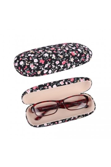 GiantGo Étui à lunettes en tissu floral rétro léger portable pour lunettes de lecture, lunettes de soleil, noir, Noir , taill