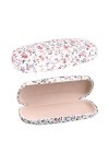 GiantGo Étui à lunettes en tissu floral rétro léger portable pour lunettes de lecture, lunettes de soleil, blanc, blanc, tail