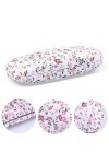 GiantGo Étui à lunettes en tissu floral rétro léger portable pour lunettes de lecture, lunettes de soleil, blanc, blanc, tail