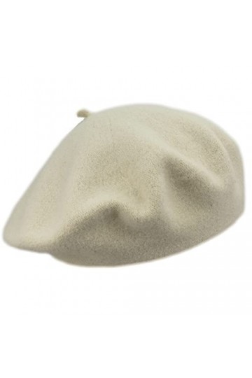 MELEGARI Casquette Basque Femme | 100% Laine | Margie Beret | Made in EU, Blanc 000, Taille Unique