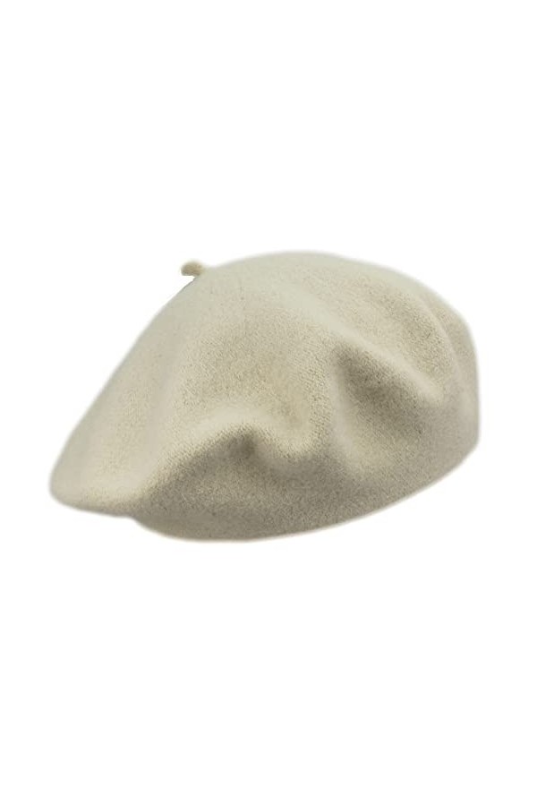 MELEGARI Casquette Basque Femme | 100% Laine | Margie Beret | Made in EU, Blanc 000, Taille Unique