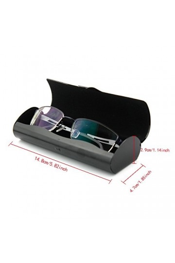 EZESO Étui à lunettes rigide fin et léger pour homme pour petite monture de lunettes, Noir