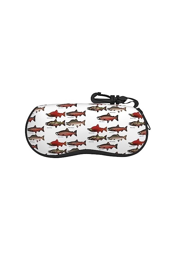 TRESILA Étui à lunettes de soleil en néoprène souple avec fermeture éclair - Pour homme et femme - Fleur bleue, Flamant rose 