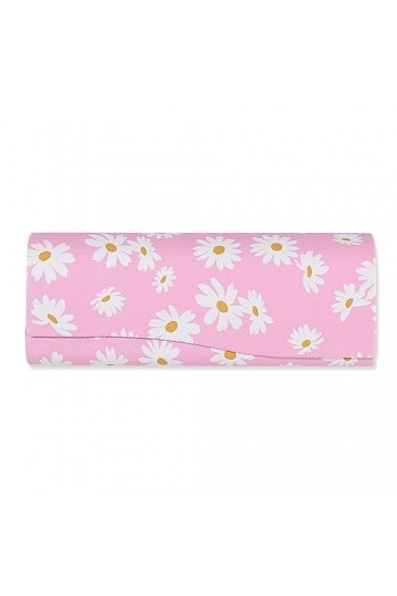 Boîte à lunettes de soleil portable en forme de fleur pour femme - B-bleu