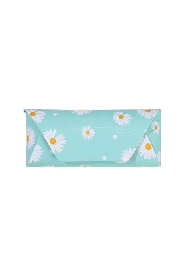 Boîte à lunettes de soleil portable en forme de fleur pour femme - B-bleu
