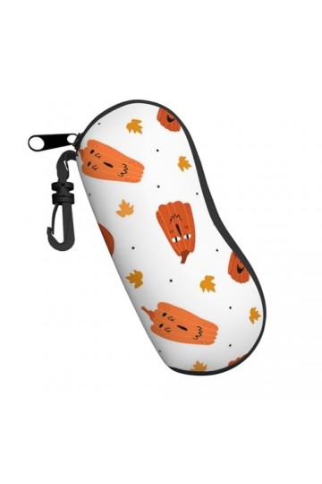 Étui à lunettes de soleil souple avec mousqueton citrouilles feuille dérable portable fermeture éclair boîte à lunettes de s