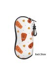 Étui à lunettes de soleil souple avec mousqueton citrouilles feuille dérable portable fermeture éclair boîte à lunettes de s