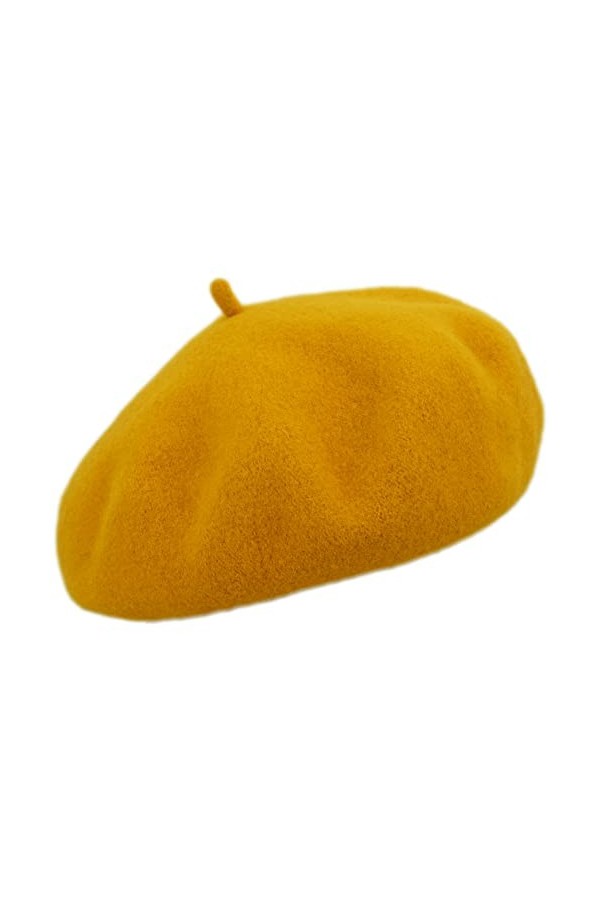 MELEGARI Casquette Basque Femme | 100% Laine | Margie Beret | Made in EU, Blanc 000, Taille Unique