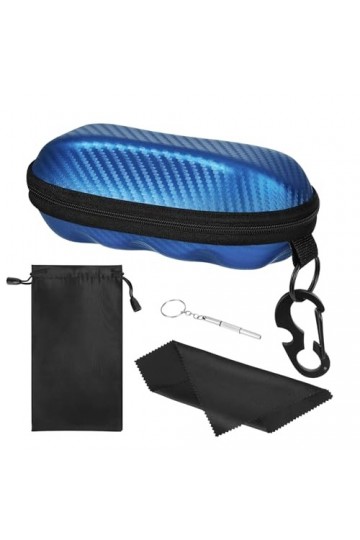 MoKo Étui à Lunettes de Soleil, Coque Semi-Dure Étui de Protection Unisexe, Support dÉtui à Lunettes en PU avec Crochet de S