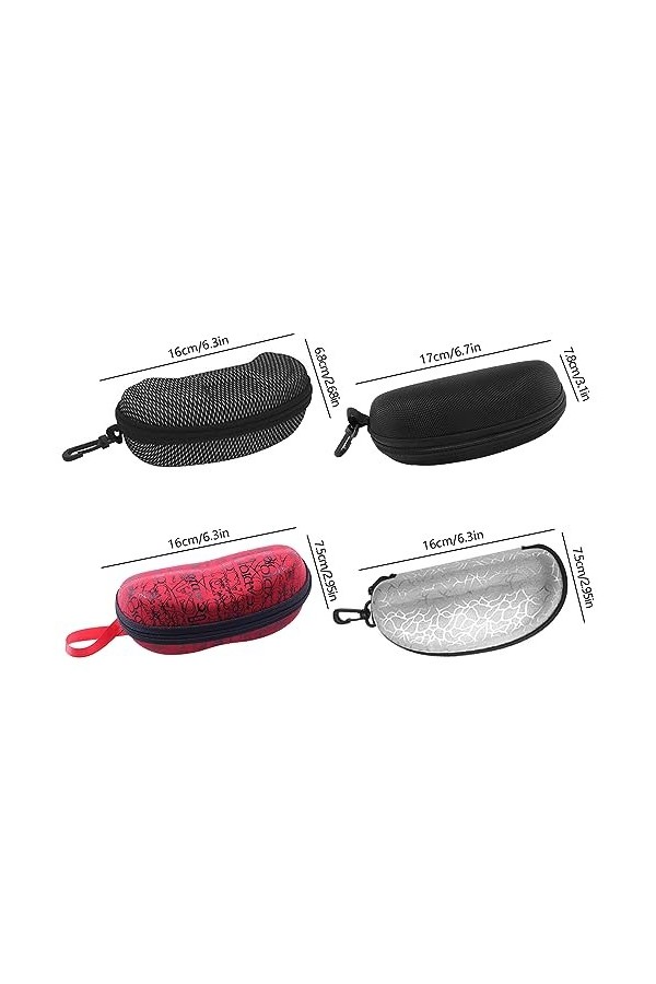 Étui à Lunettes, 4 Pcs Étui à Lunettes Rigide, Étui à Lunettes Universel, Étuis Rigides Pour Lunettes De Soleil, Pour Tous Le