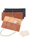 nbeads 4 Étui à Lunettes en Cuir PU, 2 Couleurs Pochette de Lunettes de Soleil Portable Souple Faite Pochette de Lunettes de 